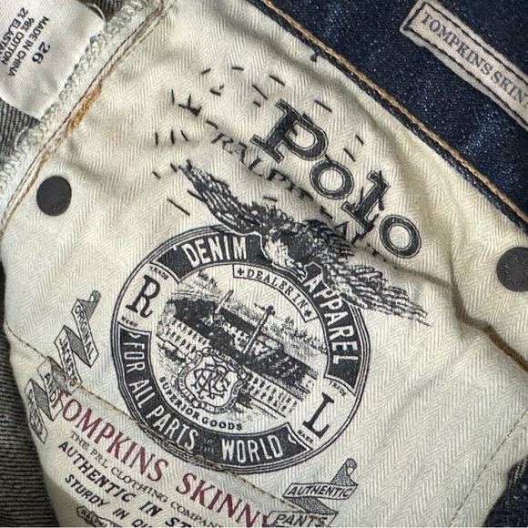 ππͺ‘ POLO RALPH LAUREN Tompkinsβ Skinny Patch Cigarette Jeans | Sz 26 Distressed - Picture 8 of 8
